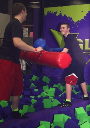 Two Boys Gladiator Jousting in Appleton